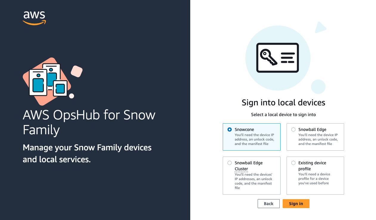OpsHub Device Selection