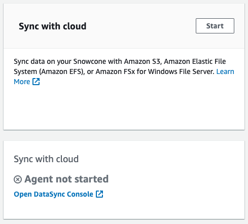 DataSync Service Start